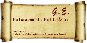 Goldschmidt Emilián névjegykártya